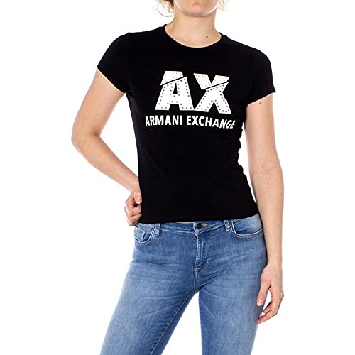 Armani Exchange The Movie Camiseta, Negro, Large para Mujer