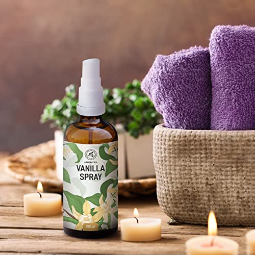 Aroma Spray con Aceite Esencial Vainilla 100ml - Perfumador Hogar - Perfume de Interior - Fragancia Vainilla - Spray Almohada - Ambientador Armario Ropa - Perfumador Spray