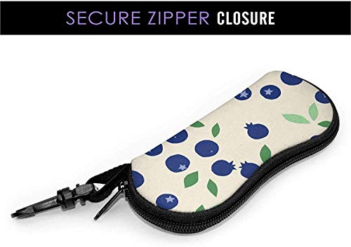 ARRISLIFE Soft Estuche para gafas de sol With Carabiner,Fantasy Guitar Ultra Light Portable Neoprene Zipper Eyeglass Bag Blueberry