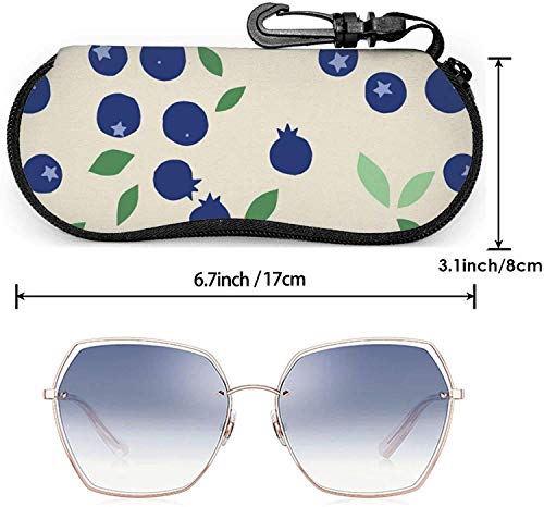 ARRISLIFE Soft Estuche para gafas de sol With Carabiner,Fantasy Guitar Ultra Light Portable Neoprene Zipper Eyeglass Bag Blueberry