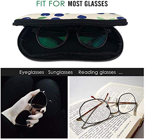 ARRISLIFE Soft Estuche para gafas de sol With Carabiner,Fantasy Guitar Ultra Light Portable Neoprene Zipper Eyeglass Bag Blueberry