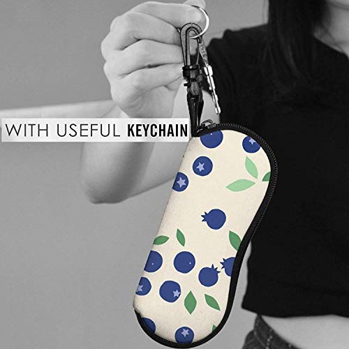 ARRISLIFE Soft Estuche para gafas de sol With Carabiner,Fantasy Guitar Ultra Light Portable Neoprene Zipper Eyeglass Bag Blueberry