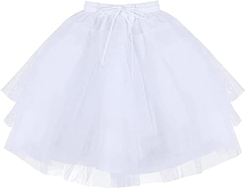 Avttn Enagua Niña Mujer Comunion Blanca Enaguas Cortas Vintage Cancán Rockabilly Crinolina para Falda Vestido Fiesta Boda Cerebración Tutú Ballet Danza Chicas