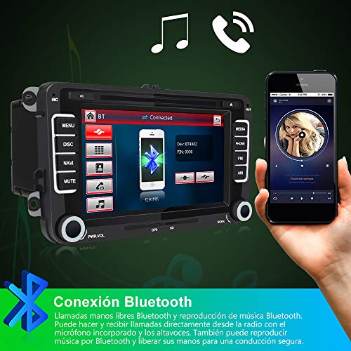 AWESAFE Radio Coche 7 Pulgadas con Pantalla Táctil 2 DIN para Volkswagen, Autoradio para VW Passat Transporter Polo Seat Altea Skoda Jetta Touran Caddy Sharan y Muchos Modelos de VW