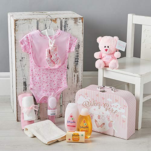 Baby Gift Set - Pink Hamper Full of Baby Products in Baby Girl Keepsake Box