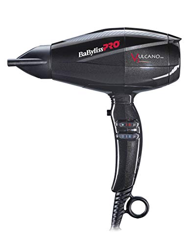 BaByliss Vulcano V3 2200W Negro - Secador de pelo (Negro, 2,7 m, 89 m³/h, 46,1 L/s, 1438 Pa, 6 g/min)