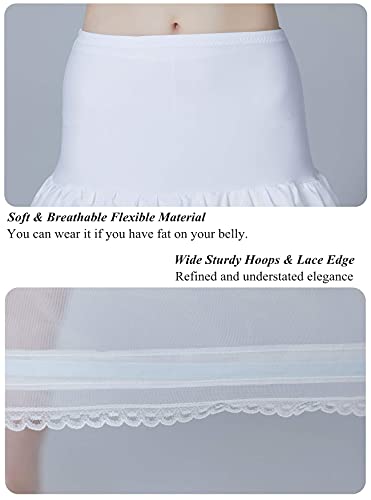 BEAUTELICATE Enaguas Largo Mujer Cancán Crinolina Vintage Petticoat Rockabilly para Vestido Novia Bodas (M,38-42)