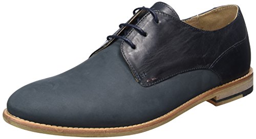 Ben Sherman STOM, Zapatos de Cordones Derby Hombre, Azul-Azul (Marino), 41