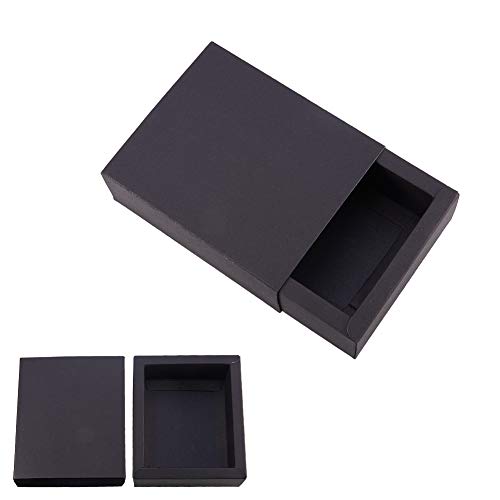 BENECREAT 20 Pack Caja de Cartón Kraft Cajas de Regalo para Fiesta Superior Envase de Joyería - Negro 12.8x10.8x4.2cm