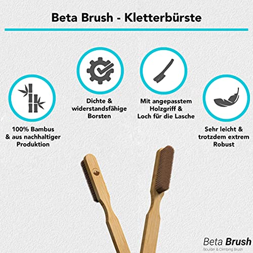 Beta Brush - Cepillo de escalada de madera para escalada y búlder, hecho de madera de bambú duradera, cepillo de escalada de calidad, cepillo de escalada de calidad – El accesorio de escalada perfecto