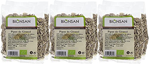 Bionsan Pipas de Girasol Peladas Naturales | Ecológicas | 6 Bolsas de 250 g | Total: 1500 gr.