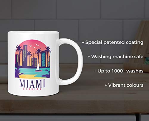 BLAK TEE Miami Florida Skyline Porcelain Coffee and Tea Mug 330 ml