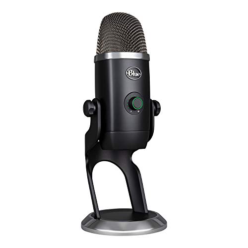 Blue Microphone Yeti X Micrófono condensador USB profesional con medición de alta resolución, iluminación LED, botón inteligente, azul VO! CE para juegos, streaming, podcasts en PC/Mac - Negro