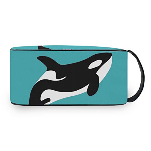 Bolsa de maquillaje Whale Killer Ocean Animal Tools Estuche de tren cosmético Almacenamiento Toiletry Pouch Travel Cute Portable