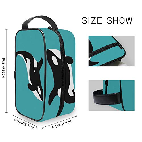 Bolsa de maquillaje Whale Killer Ocean Animal Tools Estuche de tren cosmético Almacenamiento Toiletry Pouch Travel Cute Portable