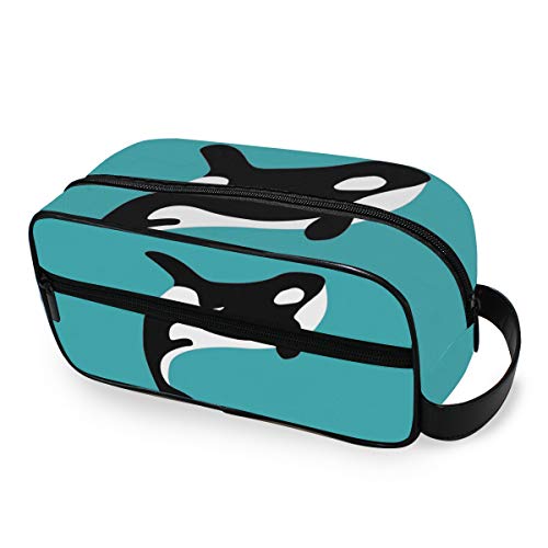 Bolsa de maquillaje Whale Killer Ocean Animal Tools Estuche de tren cosmético Almacenamiento Toiletry Pouch Travel Cute Portable