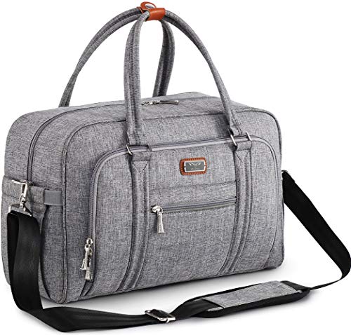 Bolsa de Pañalera WELAVILA, bolso para pañales unisex con almohadilla para cambiar y bolsillos aislados para Mamá y Papá, bolsa de viaje convertible, gris