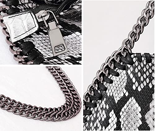 Bolsos de Bandolera Para Mujer Bolsos Grandes Mujer Universidad Bolso con Cadena Bolso Bandolera Grande Mensajero Sólido Casual Hobo Puede Acomodar libros A4 Paraguas Bolsos Fiesta, Plata Serpentina