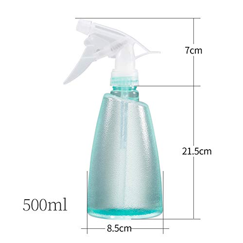 Botellas Spray，2 Piezas 500ml Plástico Vacías Botella de Spray Transparente Botella de Spray Plastico Pulverizador 2 Modos （Spray&Chorro）,para Plantas, Limpieza, Cocina(Rosa Sakura/Verde Menta)