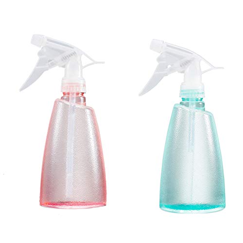 Botellas Spray，2 Piezas 500ml Plástico Vacías Botella de Spray Transparente Botella de Spray Plastico Pulverizador 2 Modos （Spray&Chorro）,para Plantas, Limpieza, Cocina(Rosa Sakura/Verde Menta)