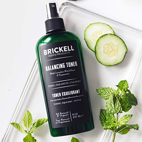Brickell - Tóner de equilibrio para hombre, color natural y orgánico, 236 ml