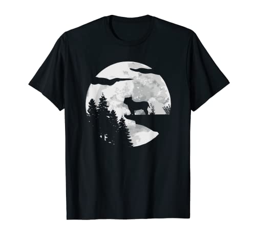 Bulldog Inglés Noche Luna Llena - Perro Bulldog Camiseta