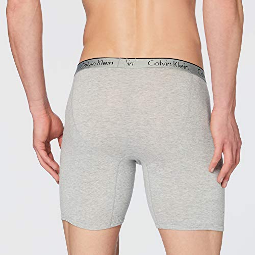 Calvin Klein 2P BXR Brief Ropa Interior, Gris, M para Hombre