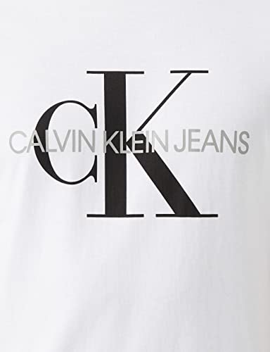 Calvin Klein Iconic Monogram SS Slim tee Camiseta, Blanco (Bright White Yaf), S para Hombre