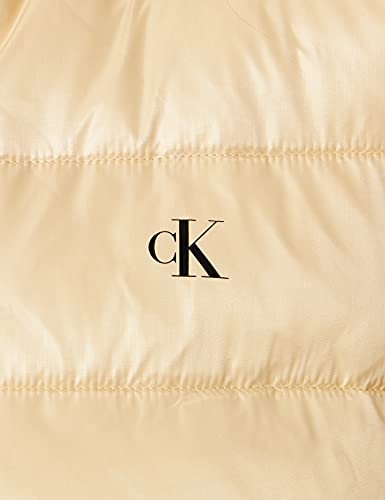 Calvin Klein Jeans Chaqueta de Motorista elástica con Logotipo en la Espalda Acolchada, Muslin, L para Mujer