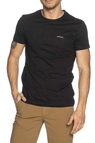 Calvin Klein Jeans Paquete de 2 Camisetas Delgadas Camisa, Bright White/Black Beauty, M para Hombre