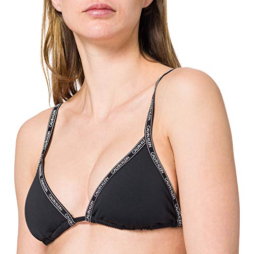 Calvin Klein Triangle-RP Parte Superior de Bikini, Pvh Black, S para Mujer