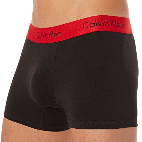 Calvin Klein Trunk 2Pk Bóxer, Negro con Impacto Rojo WB, XL (Pack de 2) para Hombre