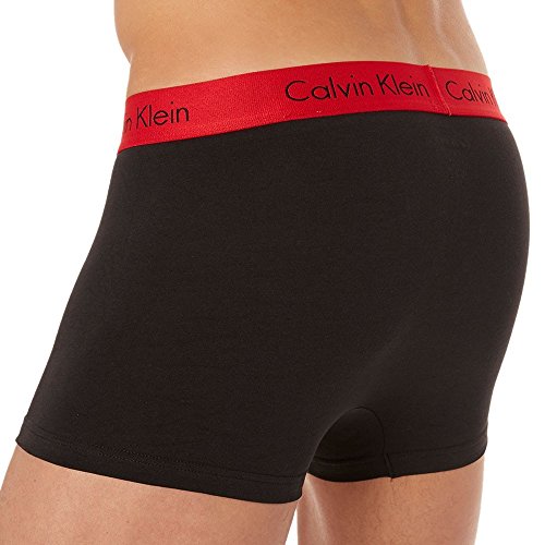 Calvin Klein Trunk 2Pk Bóxer, Negro con Impacto Rojo WB, XL (Pack de 2) para Hombre