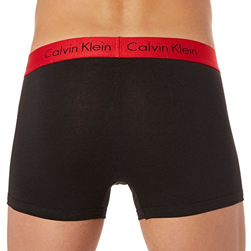 Calvin Klein Trunk 2Pk Bóxer, Negro con Impacto Rojo WB, XL (Pack de 2) para Hombre