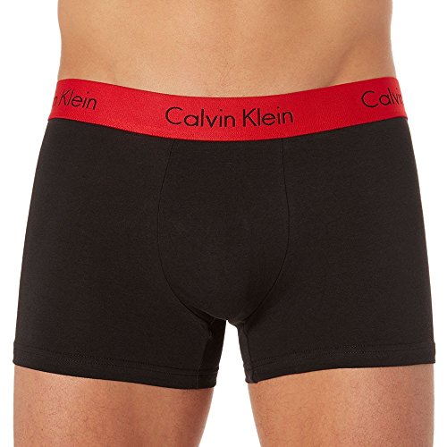 Calvin Klein Trunk 2Pk Bóxer, Negro con Impacto Rojo WB, XL (Pack de 2) para Hombre