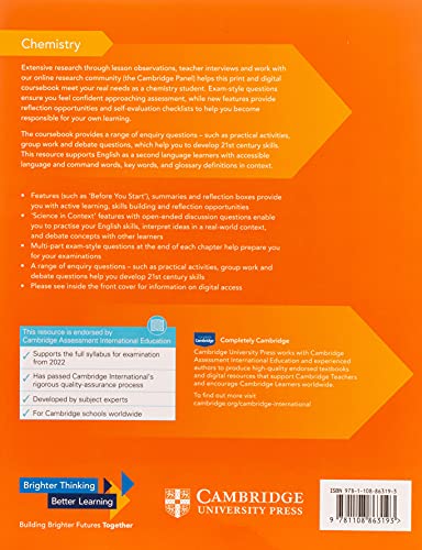 Cambridge International AS & A level chemistry. Coursebook with Cambridge Elevate edition. Per le Scuole superiori. Con e-book. Con espansione online