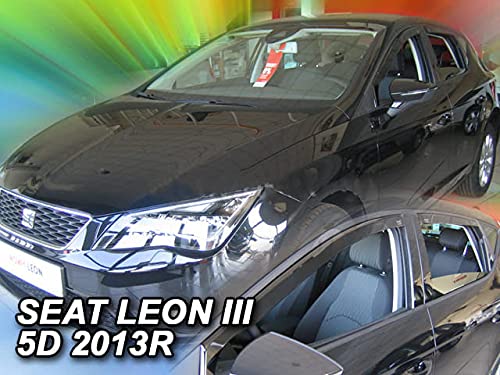 Car Lux AR04917 - Derivabrisas Deflectores de Viento para Leon 5F para Las 4 Puertas