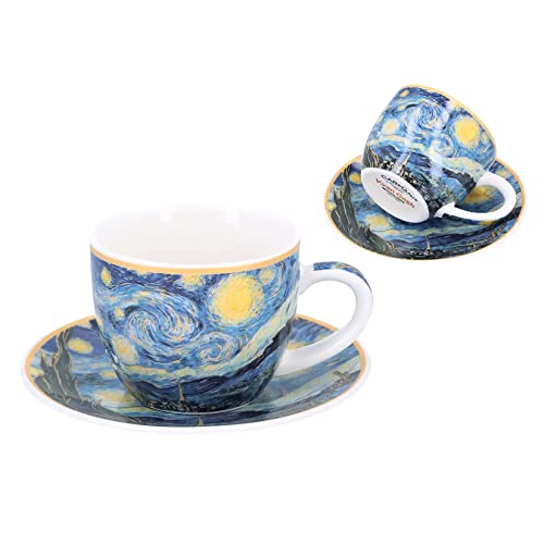 Carmani - Taza Espresso con platillo con Vincent van Gogh, The Starry Night