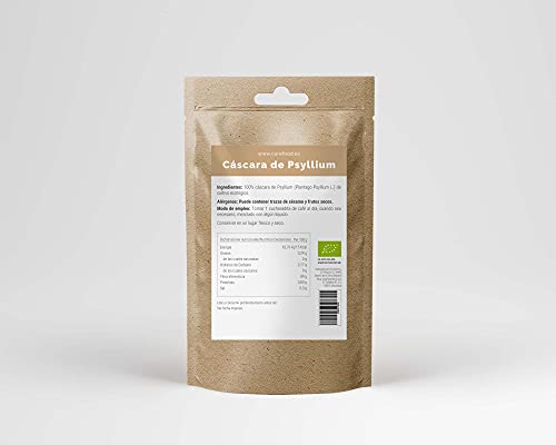 Cáscara de Psyllium BIO Carefood 200gr |  99% Pureza | Psyllium Husk, Ecológico y Puro | 100% cutícula de semillas de Psilio | Orgánico, producido en India | Alto Contenido en Fibra