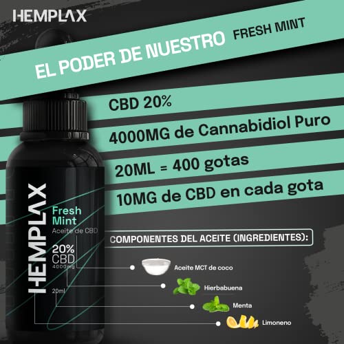 CBD Oil Fresh Mint - Aceite Premium de CBD 20% | 20ml | 4000mg CBD Puro