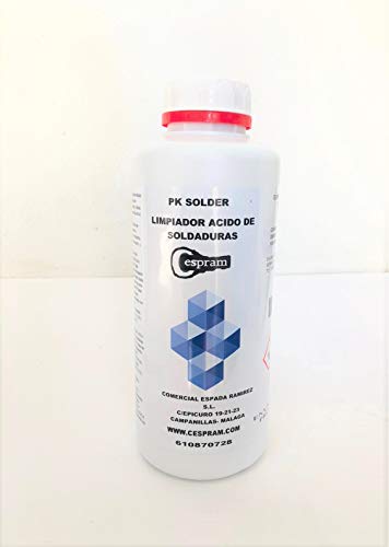 CESPRAM, Eliminador y limpiador de manchas de soldadura en acero inoxidable. PK Solder. Envase de 1 litro.