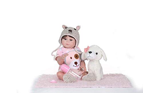 CHHD Baby Reborn 19"48 cm Open Eyes Realistic Reborn Babies Girls Hecho a Mano Niño en Babby Realistic Baby Doll Silicona Vinilo Navidad Juguete de Regalo