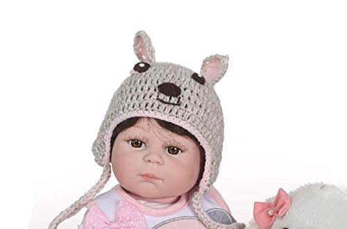 CHHD Baby Reborn 19"48 cm Open Eyes Realistic Reborn Babies Girls Hecho a Mano Niño en Babby Realistic Baby Doll Silicona Vinilo Navidad Juguete de Regalo