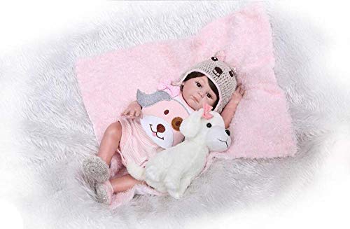 CHHD Baby Reborn 19"48 cm Open Eyes Realistic Reborn Babies Girls Hecho a Mano Niño en Babby Realistic Baby Doll Silicona Vinilo Navidad Juguete de Regalo