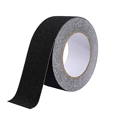 Cinta Antideslizante Seguridad Adhesiva Respaldados, 5cm × 10m Alta Tracción Fuerte Apretón Abrasivo para Escaleras, Seguridad, Paso de Rastro, Interior, al Aire Libre, Negro