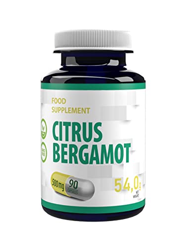 Citrus Bergamot 500mg 90 Capsule Vegan, supporta il metabolismo degli zuccheri nel sangue, integratore ad alta resistenza