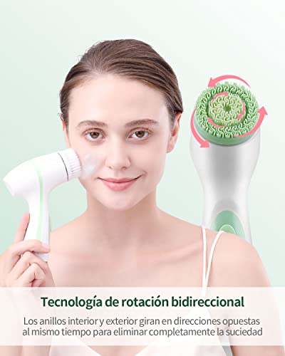 CkeyiN Cepillo de limpieza facial 3 en 1, Masajeador Facial Eléctrico Limpiador, Aspirador de puntos negros con cepillo de exfoliación eléctrico Limpieza profunda