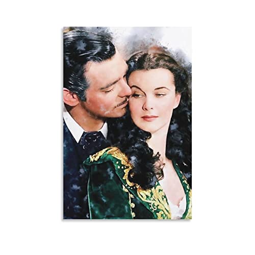 Clark Gable Vivien Leigh Clark Gable Vivien Leigh - Póster de lona para pared (60 x 90 cm)