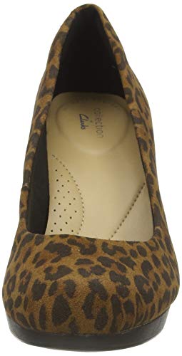 Clarks Adriel Viola, Zapatos de Vestir par Uniforme Mujer, Estampado de Leopardo, 38 EU