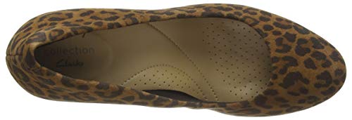 Clarks Adriel Viola, Zapatos de Vestir par Uniforme Mujer, Estampado de Leopardo, 38 EU